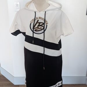 Lola Black and White Hoodie Dress